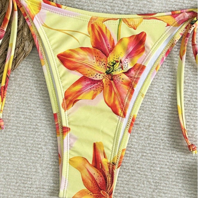 Damen Triangel-Bikini-Set mit floralen Akzenten Drune