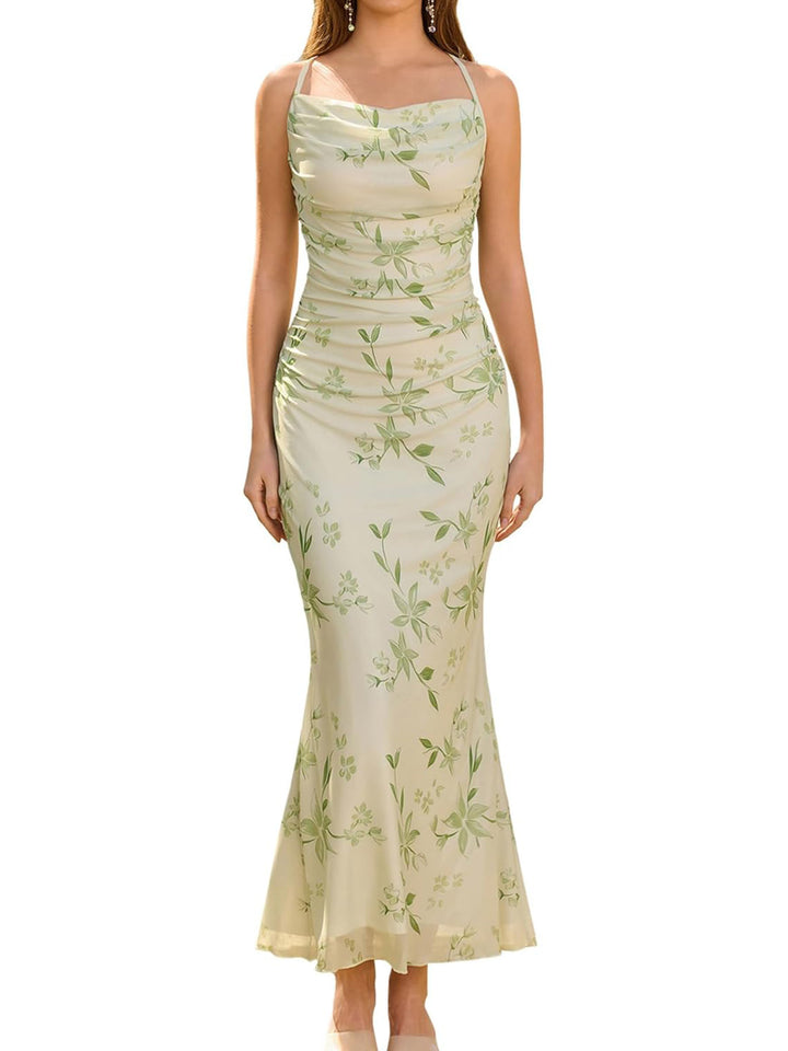Damen Eingehülltes Abendkleid mit trägerlosem Design und Raffungen Drune