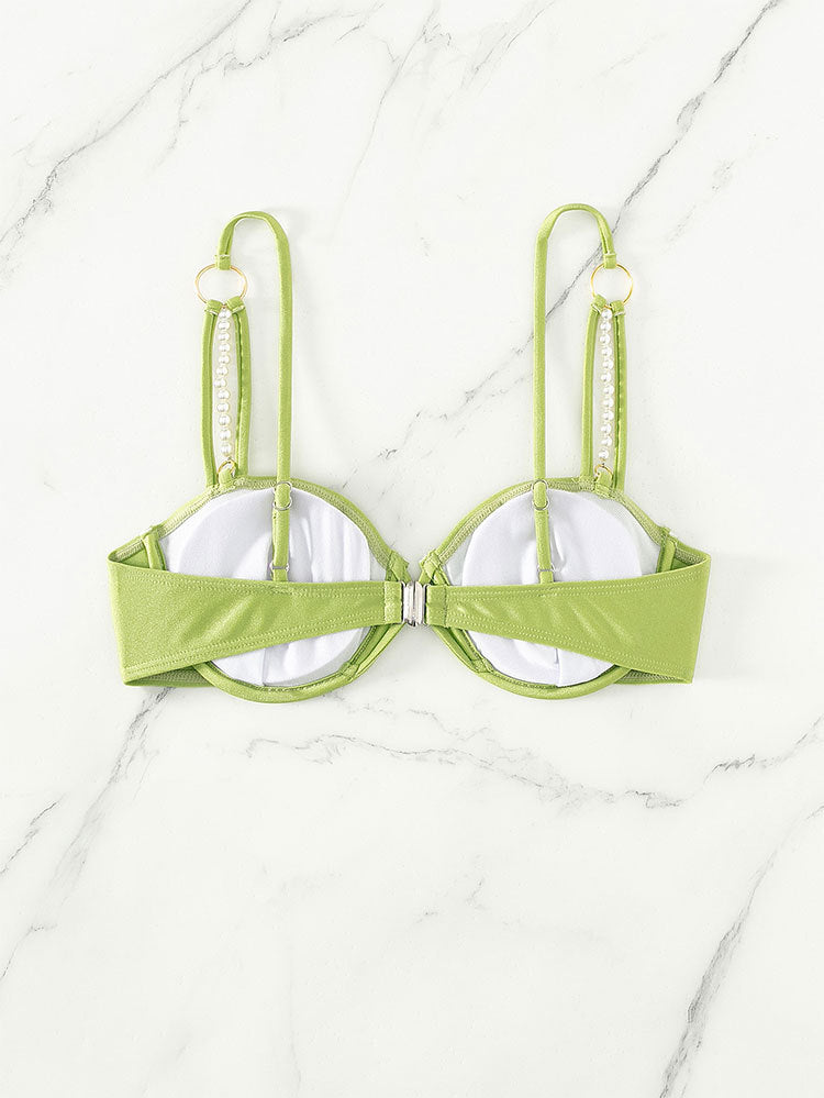 Damen Bikinioberteil mit eleganten Perlendetails Drune