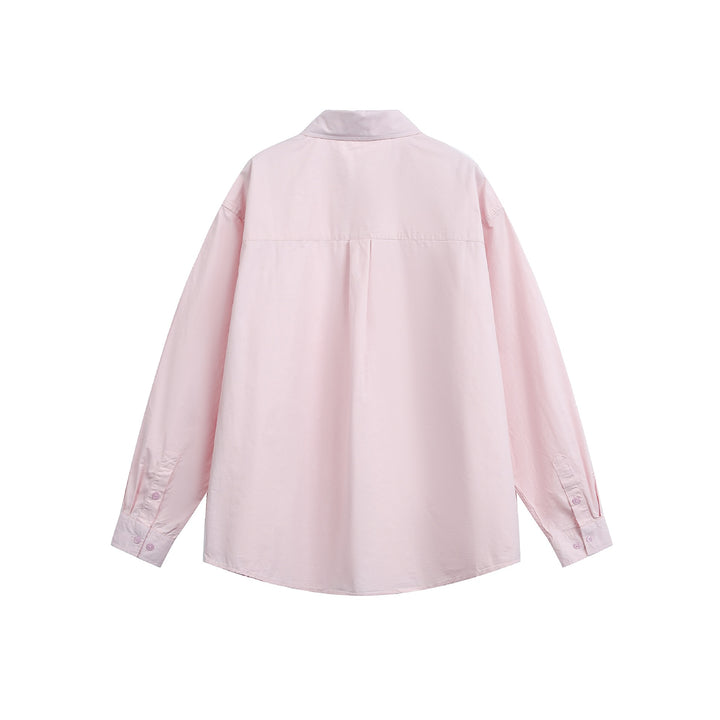 Damen Oversize-Casual-Hemd mit Drop-Shoulder und Brusttasche Drune