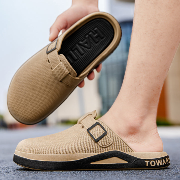 Herren Moderne Freizeit-Clogs mit strukturierter Oberfläche und anatomischer Dämpfungssohle Drune