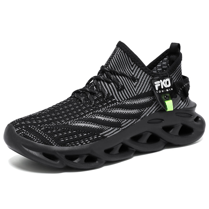 Herren nan leichter Strick-Sneaker mit nahtlosem Sockenschaft, atmungsaktivem Mesh-Obermaterial und innovativer hohlgeformter EVA-Dämpfung Drune