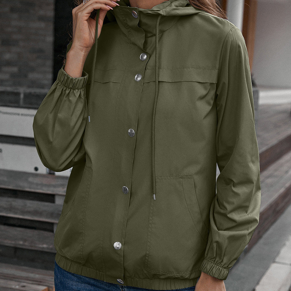 Damen Funktionsjacke mit Kapuze und elastischen Bündchen Drune