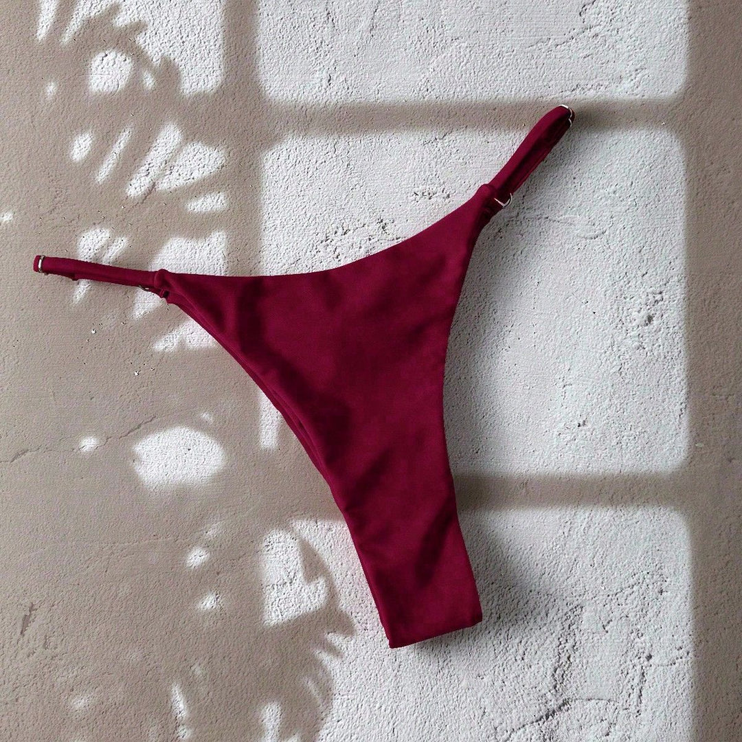 Damen Bikiniunterteil mit modischem Hoher Schnitt und verstellbaren Trägern Drune