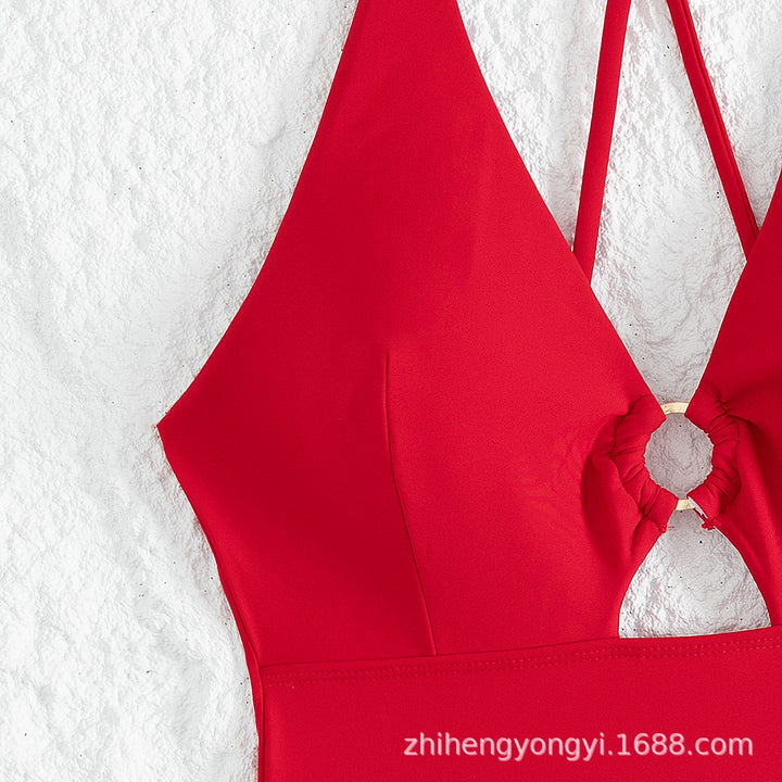 Damen Einteiler Badeanzug mit schickem Cut-Out Drune
