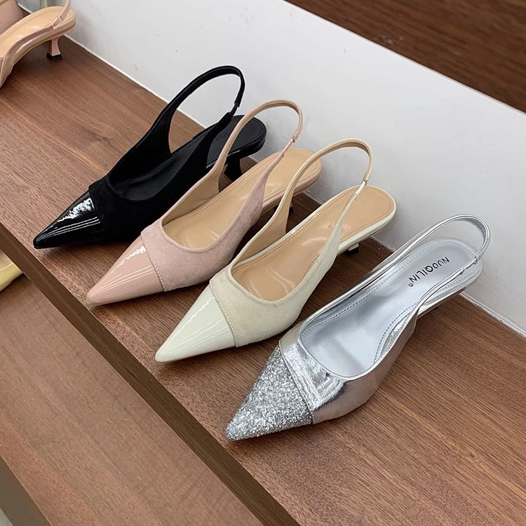 Damen Slingback Pumps mit eleganter Kantenverarbeitung und spitzem Fußbett Drune