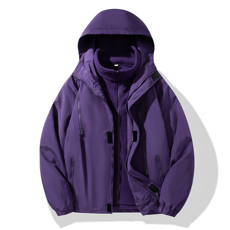 Herren zweiteiliger Regen- und Thermojacke mit abnehmbarer Fleece-Innenjacke und winddichter Membran Drune