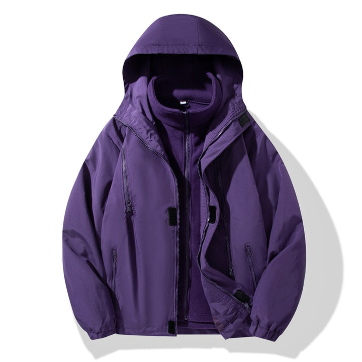 Herren zweiteiliger Regen- und Thermojacke mit abnehmbarer Fleece-Innenjacke und winddichter Membran Drune