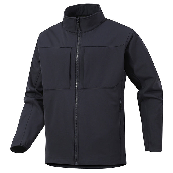 Herren Technische Softshelljacke mit Stehkragen und verdeckten Reißverschlusstaschen Drune