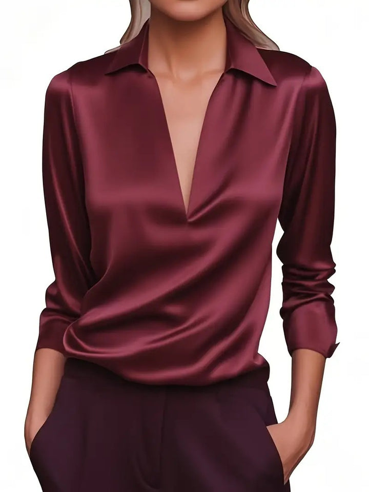 Damen Elegante und seidige Bluse Drune