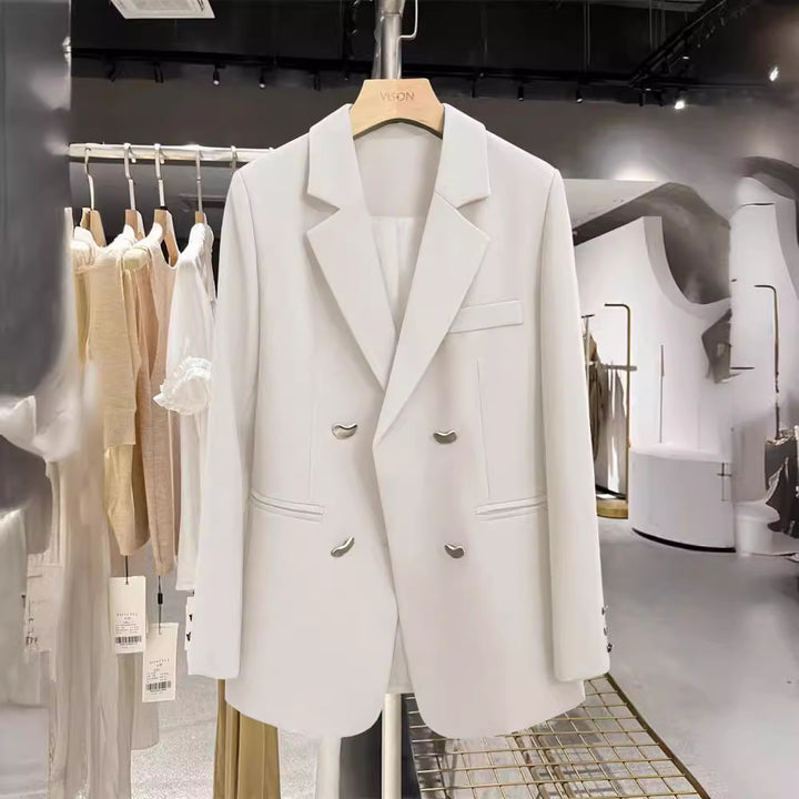 Damen Modischer Zweireiher Blazer Drune