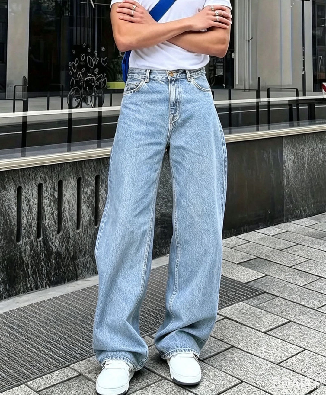 Damen Modische Weit Geschnittene Jeans Drune