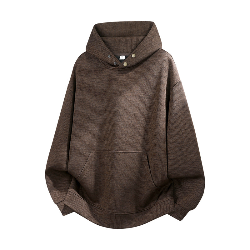 Unisex Oversize Kapuzenpullover mit hoher Kragenblende & Kängurutasche Drune