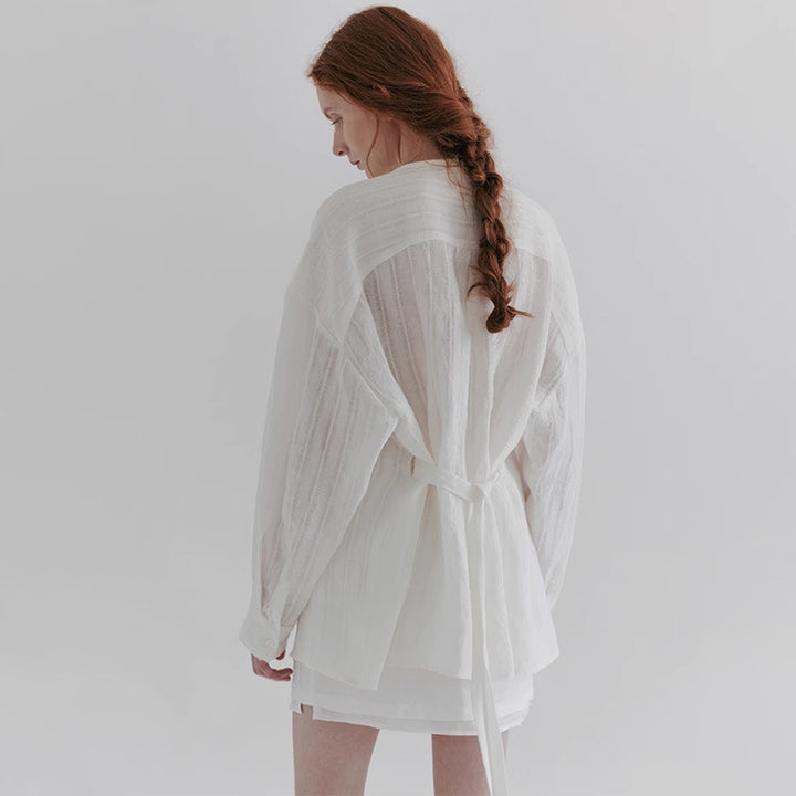 Damen lässige Longshirts mit feiner Struktur Drune