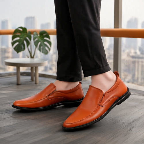 Herren Elegante Slip-On Lederslipper Drune