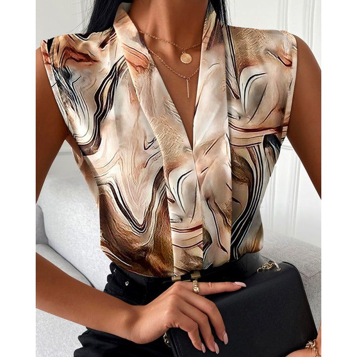 Damen Stilvolle Ärmellose Bluse Drune