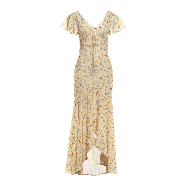 Damen Maxikleid mit floralem Design und raffinierten Cut-Outs Drune