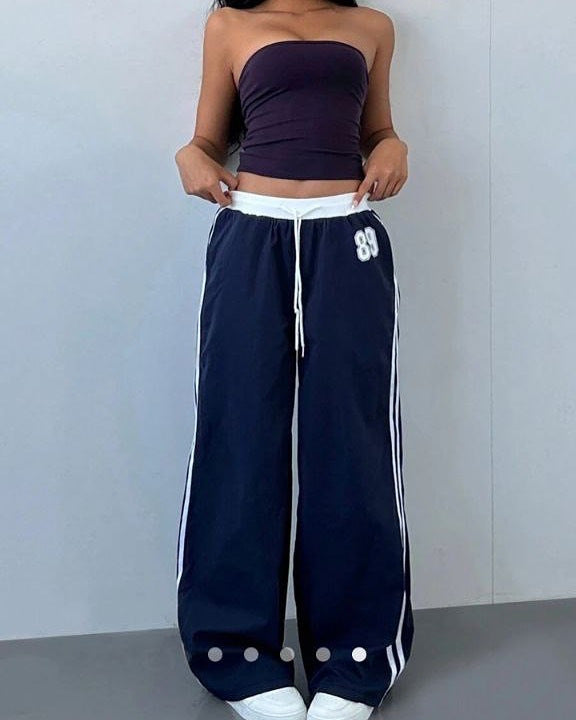 Damen Sportliche Jogginghose mit seitlichen Streifen Drune