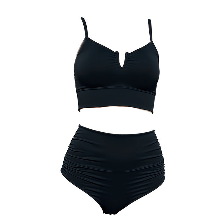 Damen Hochgeschnittener Bikini mit strukturiertem Oberteil Drune