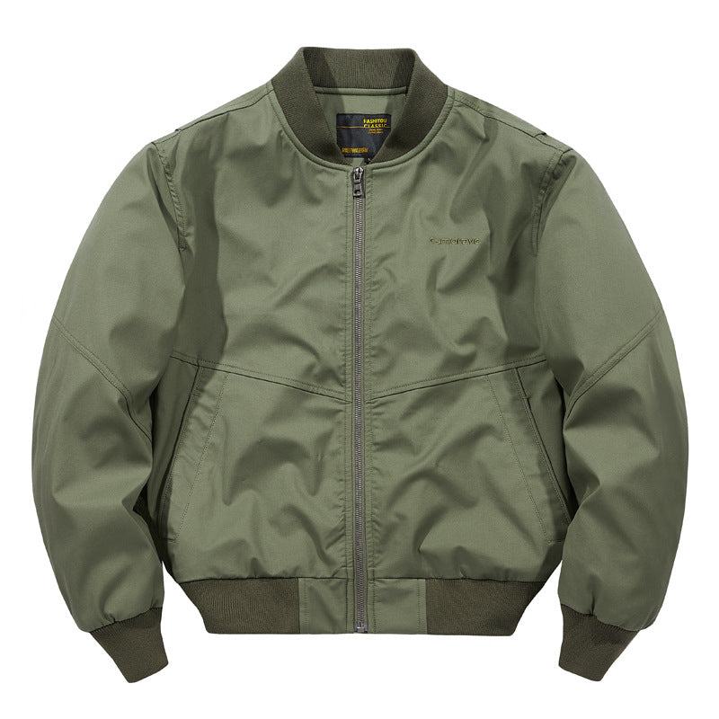 Men's  water-resistant commuter bomber jacket with metal front zip ribbed trims and angled welt pockets Drune