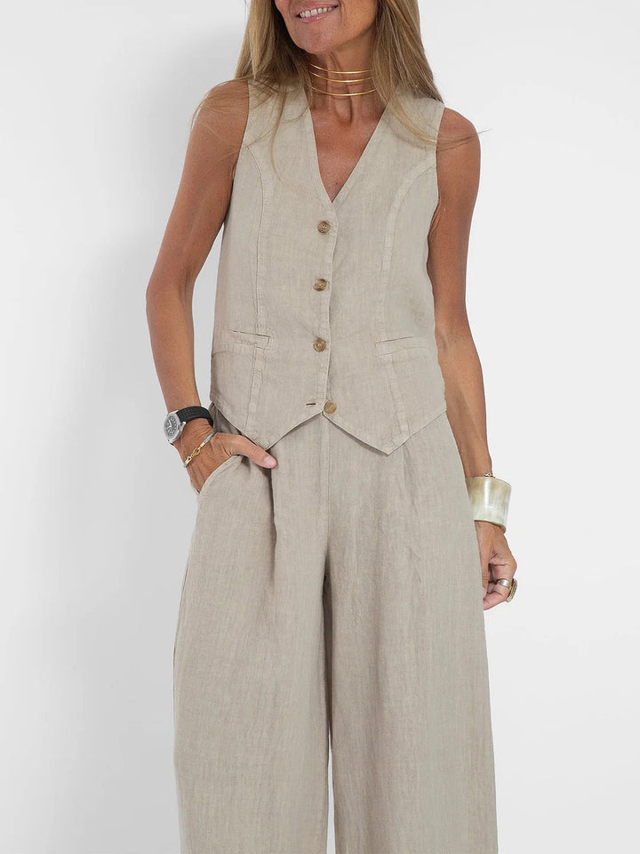 Damen Leinenweste im eleganten Design Drune