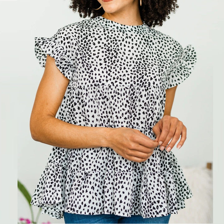Damen Luftiges Oberteil mit Volantdetails Drune