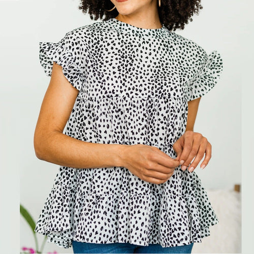 Damen Luftiges Oberteil mit Volantdetails Drune