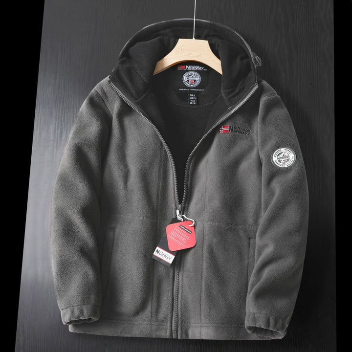 Herren Fleecejacke mit hohem Kragen und praktischen Taschen Drune