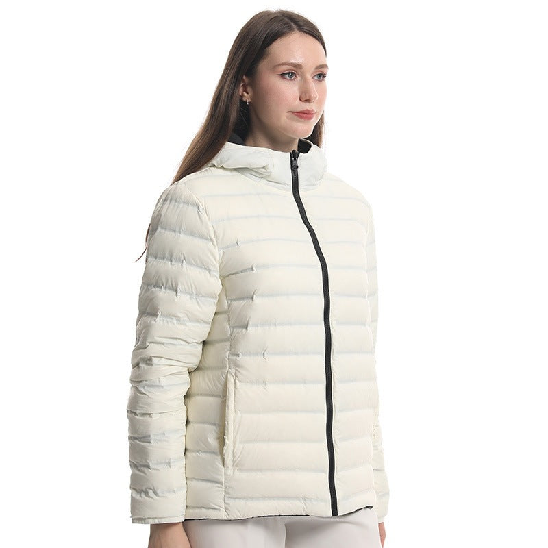 Damen leichte Steppjacke mit Kapuze Drune
