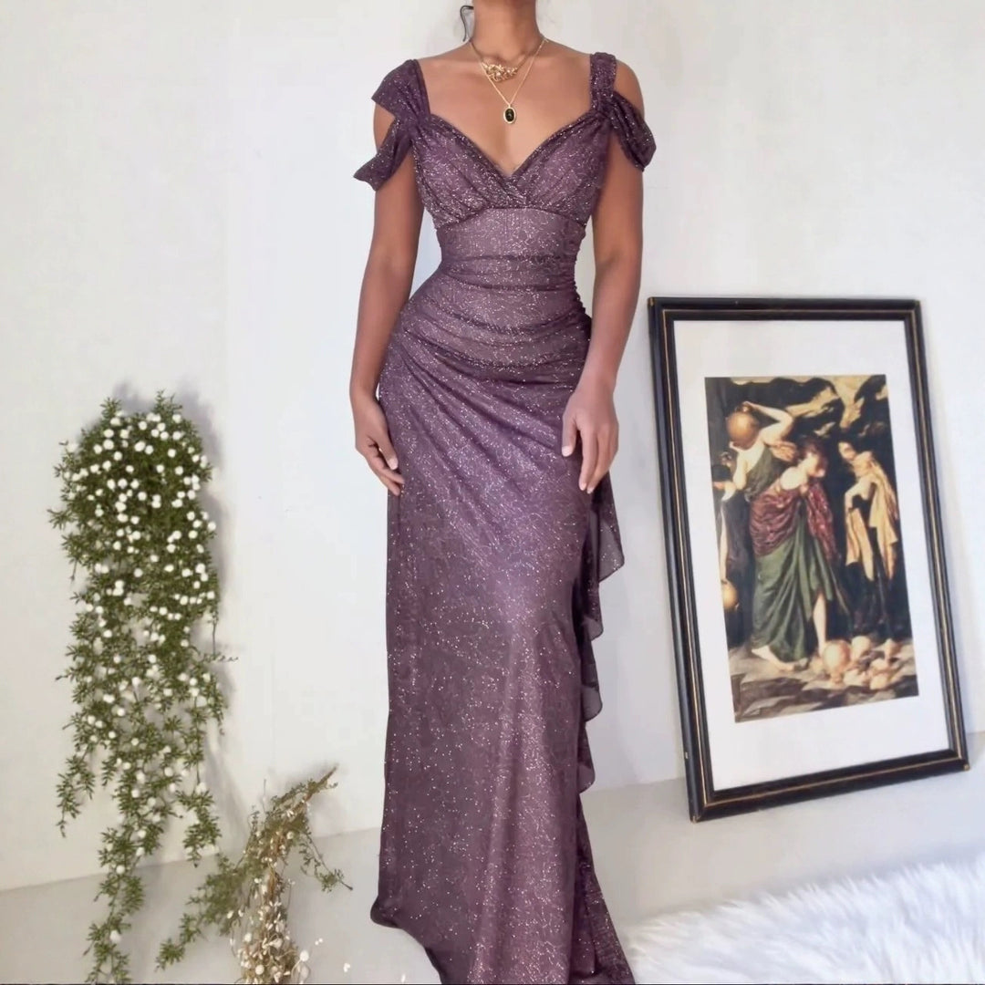 Damen Glamouröses Abendkleid mit schimmernden Akzenten und eleganter Silhouette Drune