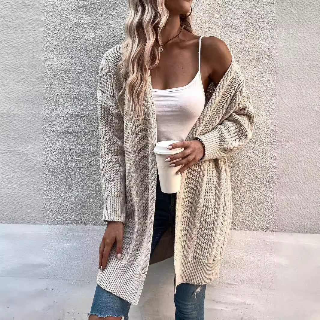Damen Grobstrick Cardigan mit weitem Schnitt und strukturierter Optik Drune