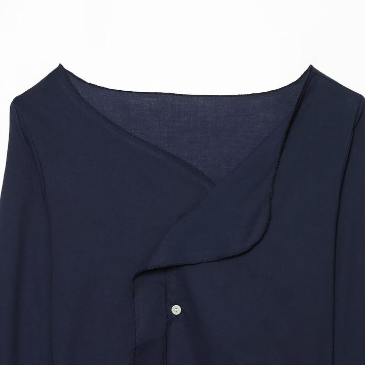Damen Wickelbluse mit Taillenband, asymmetrischem Saum und Volantkanten Drune