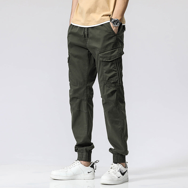 Herren Cargo-Joggerhose mit ergonomischen Kniepasse, elastischem Tunnelzugbund und großvolumigen Klappentaschen Drune