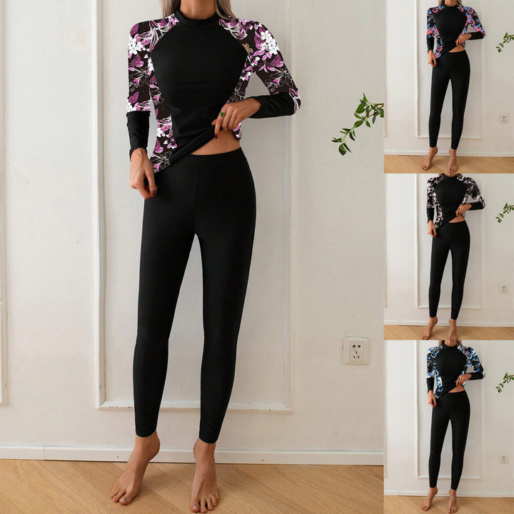 Damen Langarm Rashguard mit floralem Design Drune