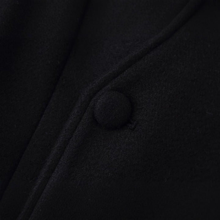 Damen Langer minimalistischer Mantel mit verdeckter Knopfleiste und aufgesetzten Taschen Drune