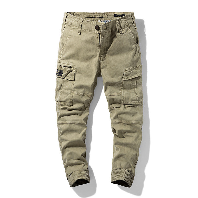 Herren Cargo-Joggerhose mit Knieabnähern elastischem Bund und Mehrfachtaschen Drune