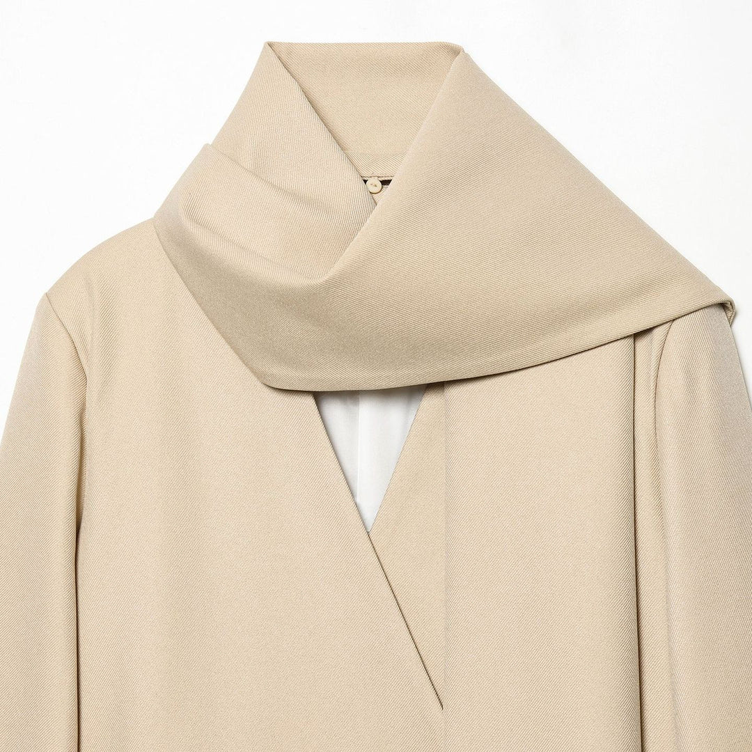 Damen nan kastiger Mantel mit integriertem Schal, kastigem Cape-Schnitt und einreihiger Knopfleiste Drune