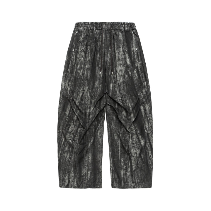 Herren Asymmetrische Haremshose mit Faltenlagen und Kordelzug Drune