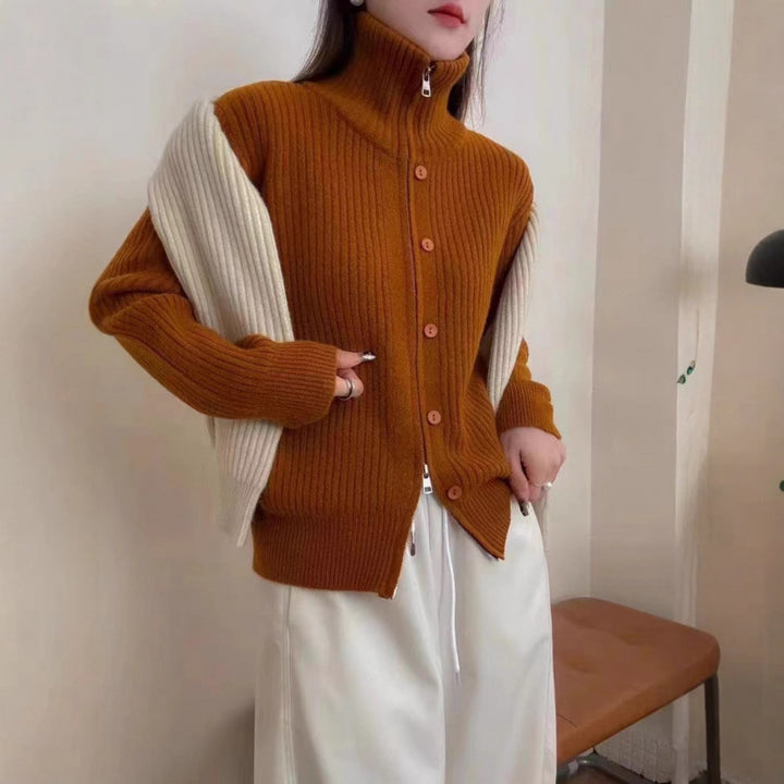 Damen Hochwertiger Rippstrickpullover mit elegantem Design Drune