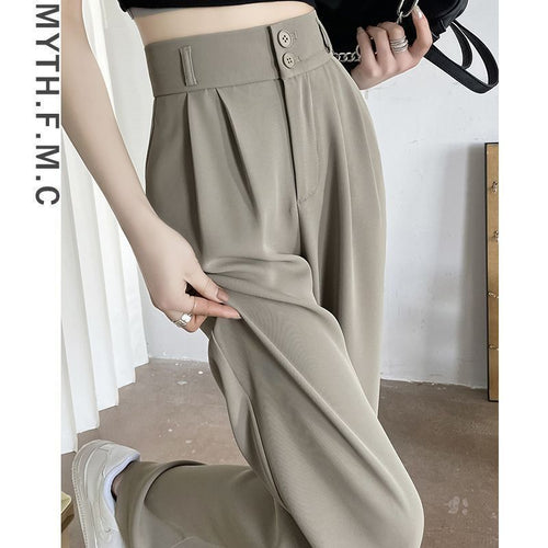 Damen klassische Taillenhose mit elegantem Faltenwurf Drune