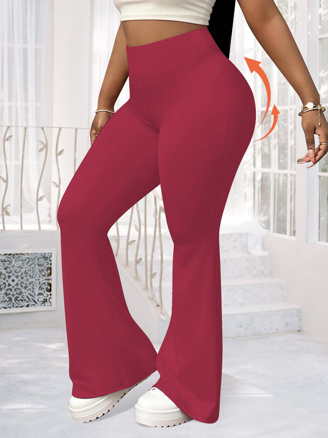 Damen Flare-Leggings mit hohem Bund, butterweichem Stretch und formender Hüftnaht Drune