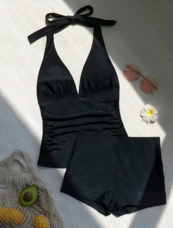 Damen Hochgeschnittener Tankini mit flexiblem Oberteil Drune