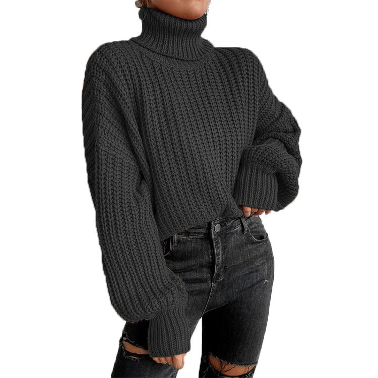 Damen kuscheliger Rollkragenpullover mit strukturiertem Strickmuster Drune