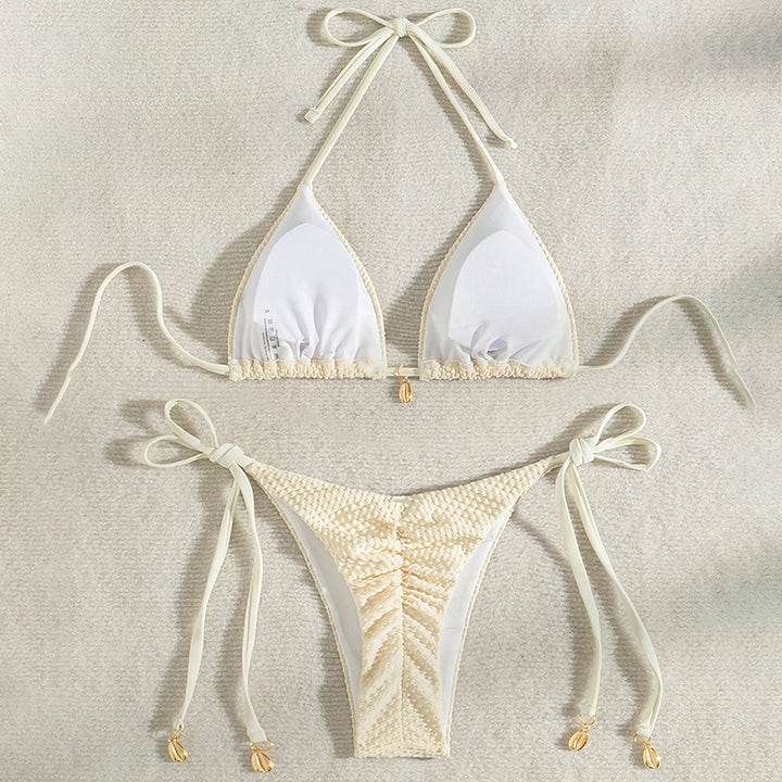 Damen Triangel-Bikini mit bindbaren Trägern und raffinierten Details Drune
