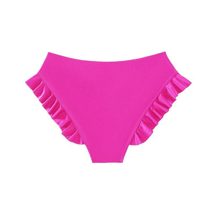 Damen Hochschnittiger Bikinislip mit Rüschendetails Drune