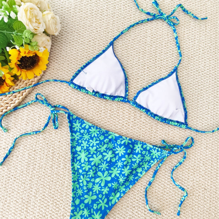 Damen Triangel-Bikini mit floralem Design Drune