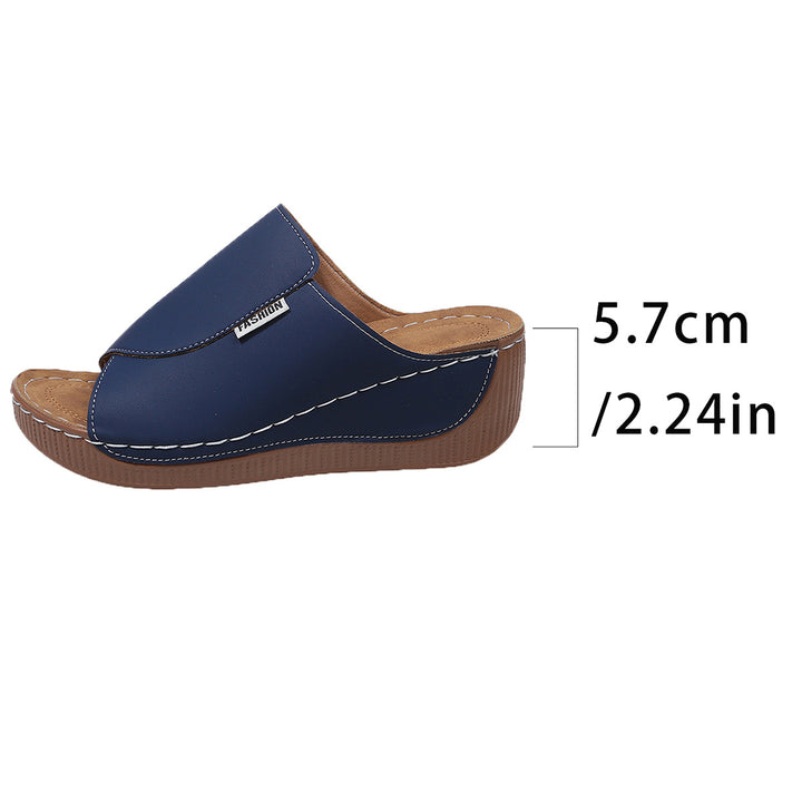 Damen  Slip-On Keil-Mules mit ergonomischem Memory-Fußbett und leicht profilierter Laufsohle Drune