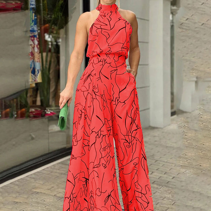 Damen Eleganter Longline Jumpsuit mit Stehkragen, Ballonärmeln und Seitentaschen Drune