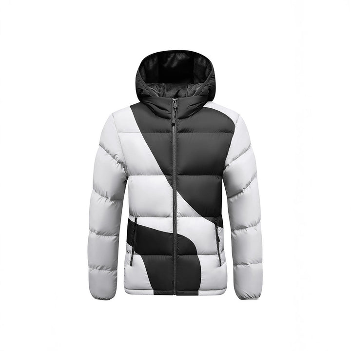 Herren Steppjacke mit kontrastreichen Paneelen, Kapuze und thermischer Synthetikfüllung Drune
