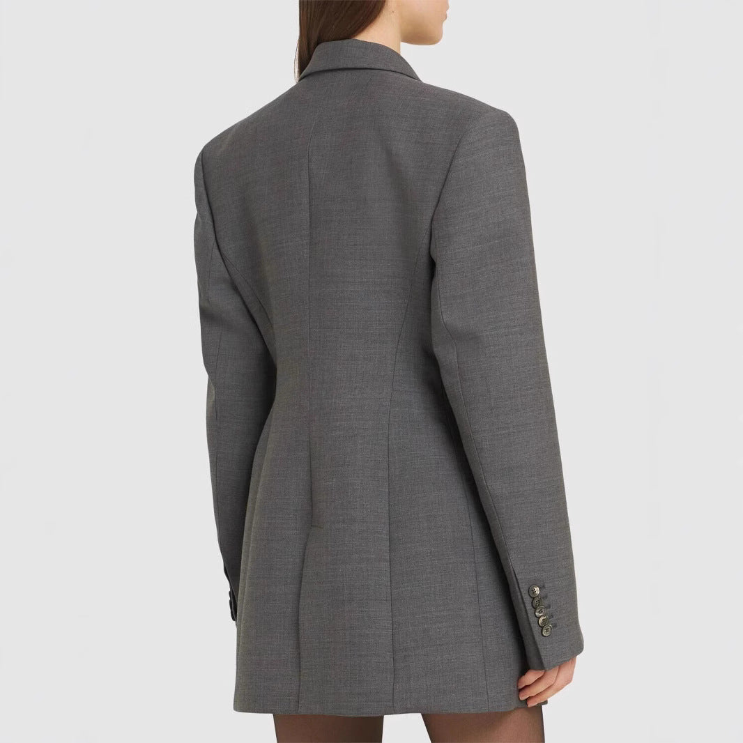Damen Oversize-Blazer mit langer Silhouette und markanter Schulterpartie Drune